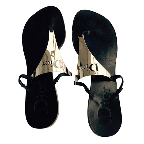 ciabatte dior pelose|Sandali Dior in Pelle Nero taglia 39 EU .